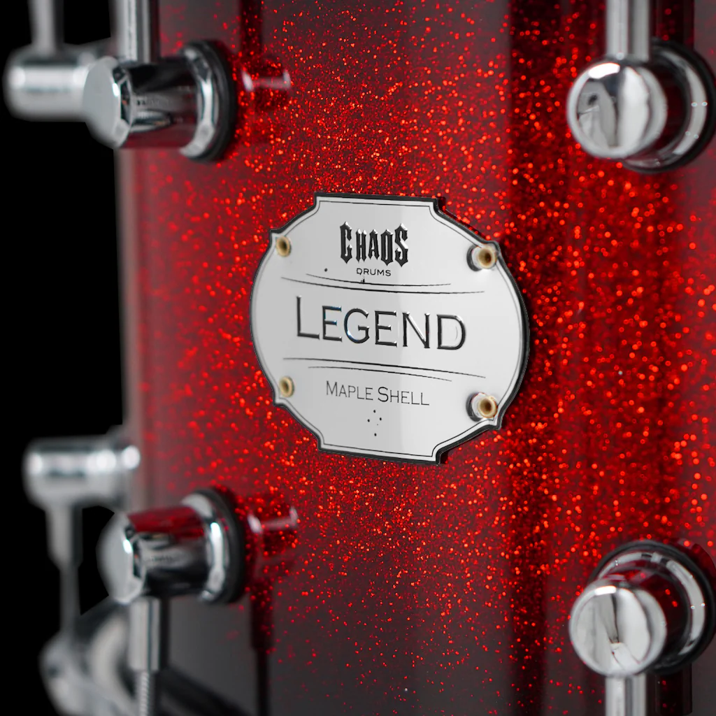 Chaos Legend 14x5.5 Snare Drum - Red Sparkle Burst - Image 3