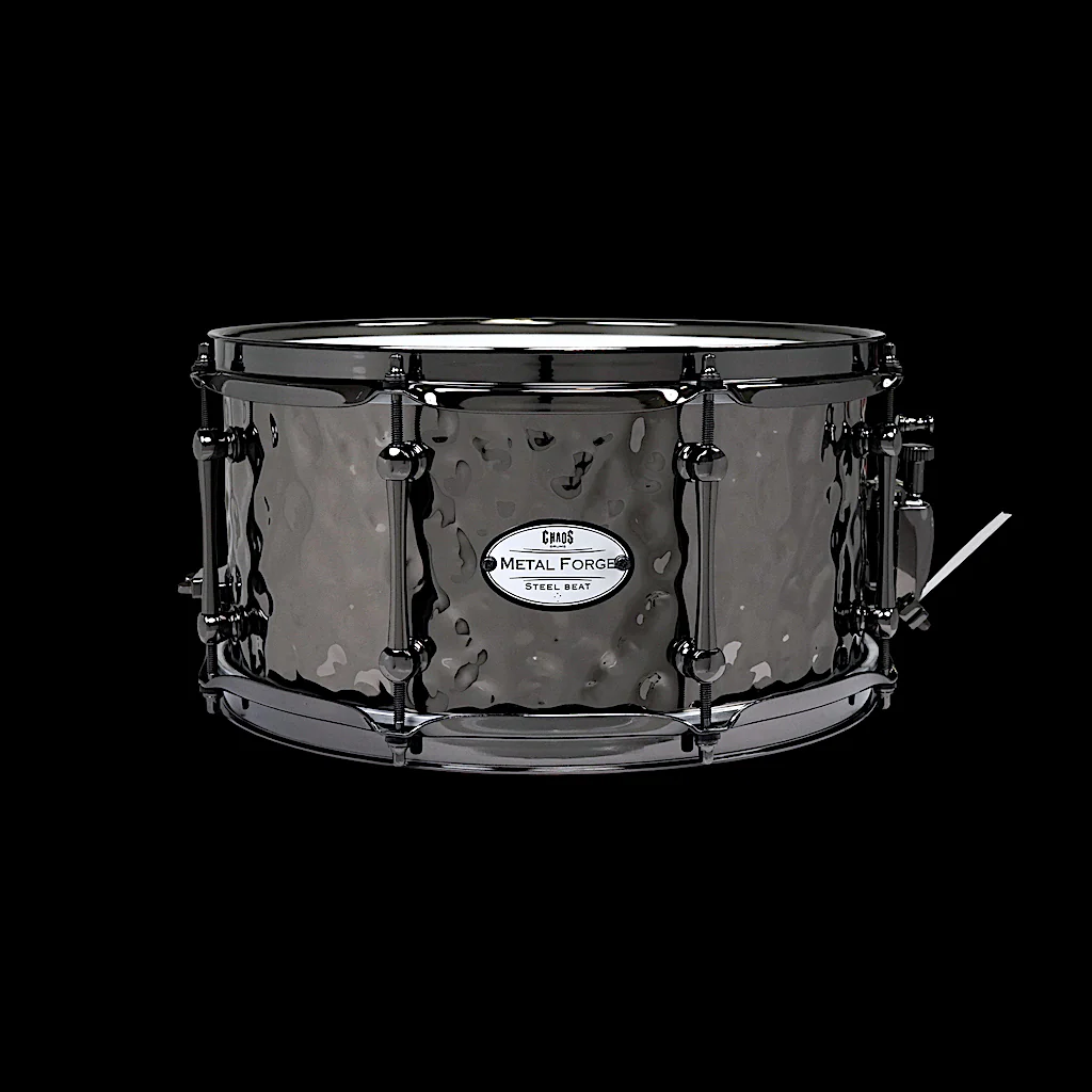 Chaos Metal Forge 13x6.5 Hammered Steel Snare Drum - Black Nickel