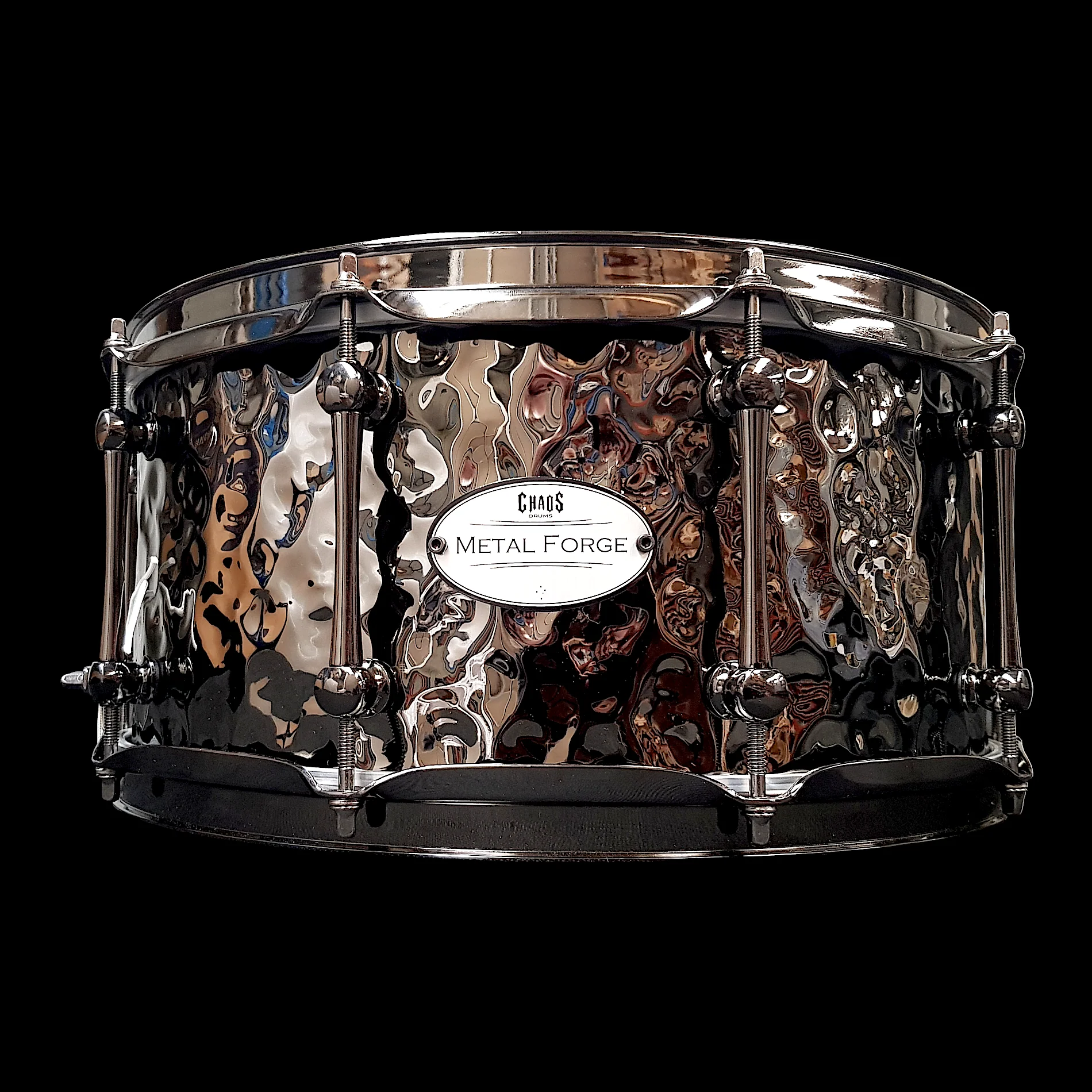 Chaos Metal Forge 14x6.5 Hammered Brass Beat Snare Drum - Chrome - Image 7