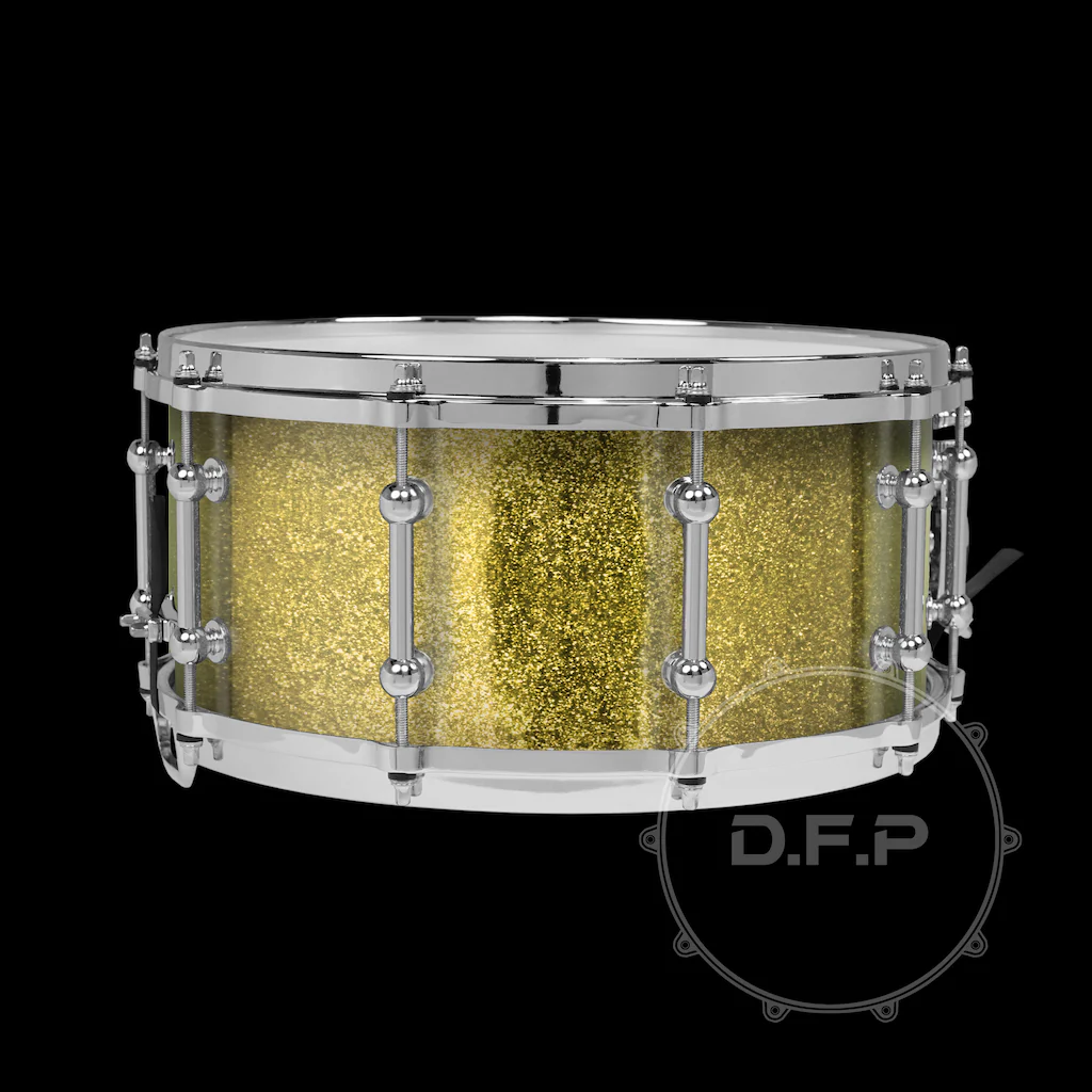 DFP 10Ply Maple Snare Drum Shells Gold Sparkle Lacquer - Image 2