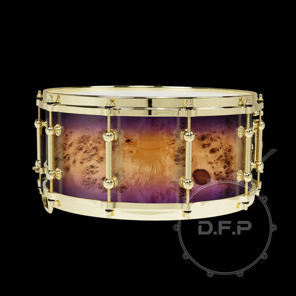 DFP 10Ply Maple Snare Drum Shells Purple Mappa Burl - Image 6