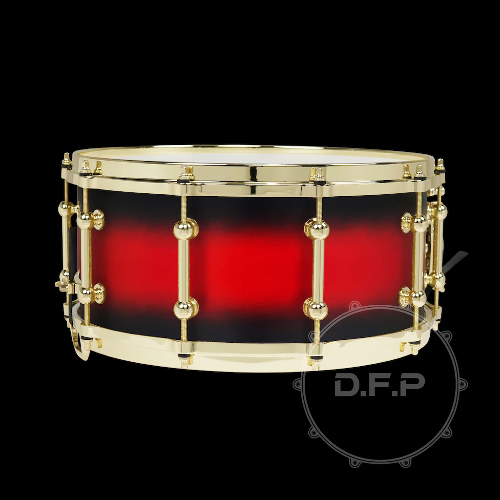 DFP 10Ply Maple Snare Drum Shells Satin Red Burst - Image 3