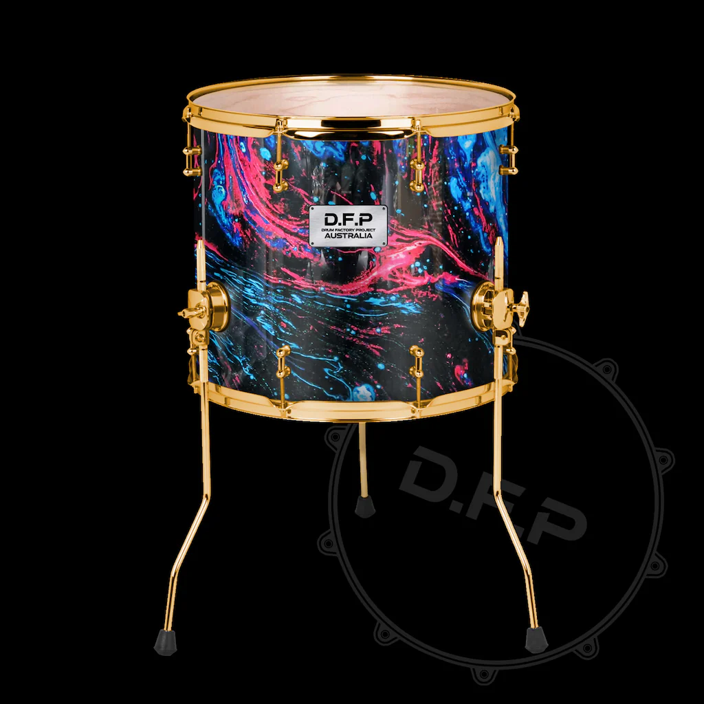 DFP Drum Wrap - Black, Red & Blue Graffiti - Image 4