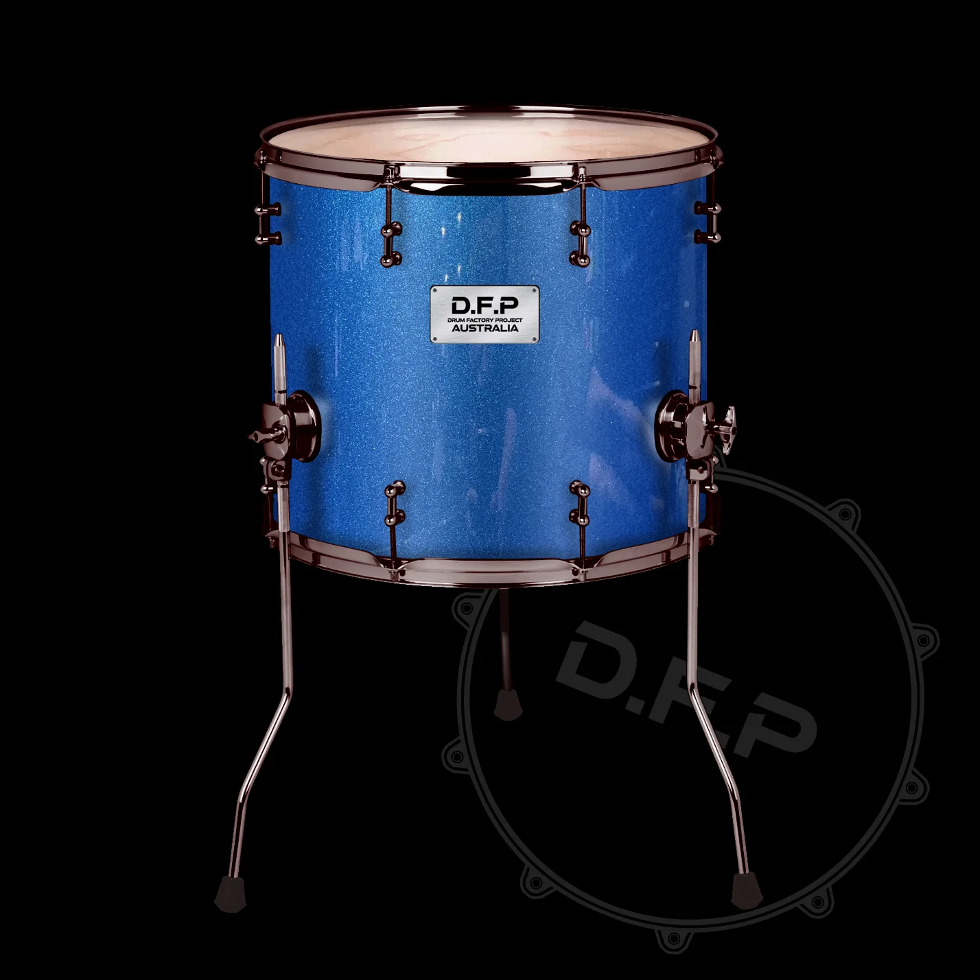 DFP Drum Wrap - Blue Sparkle - Image 2