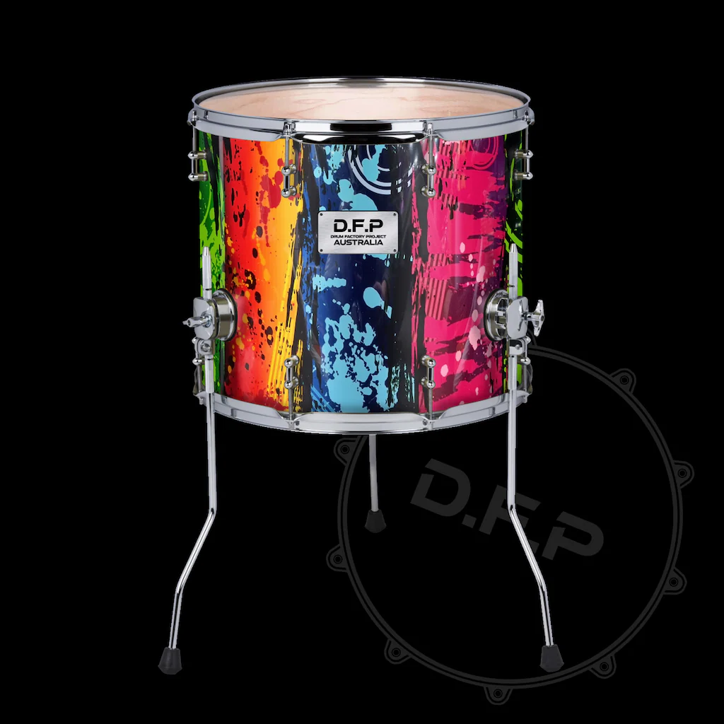 DFP Drum Wrap - Rainbow Stripe Graffiti - Image 3