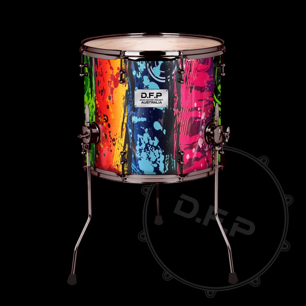 DFP Drum Wrap - Rainbow Stripe Graffiti - Image 4