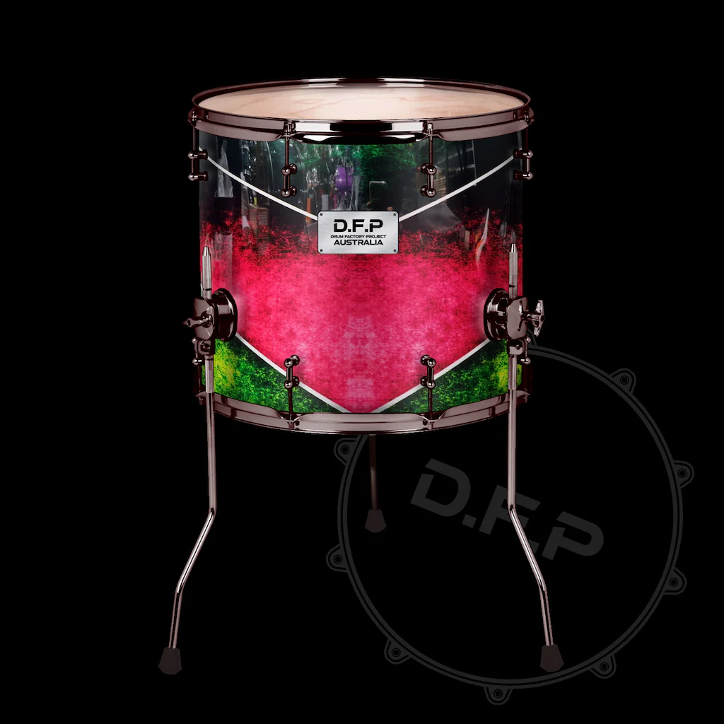 DFP Drum Wrap - Red & Green V