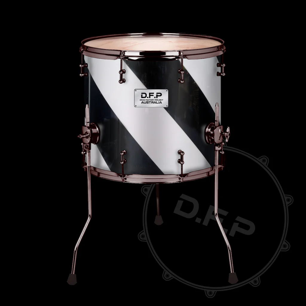 DFP Drum Wrap - Retro White & Black Spiral