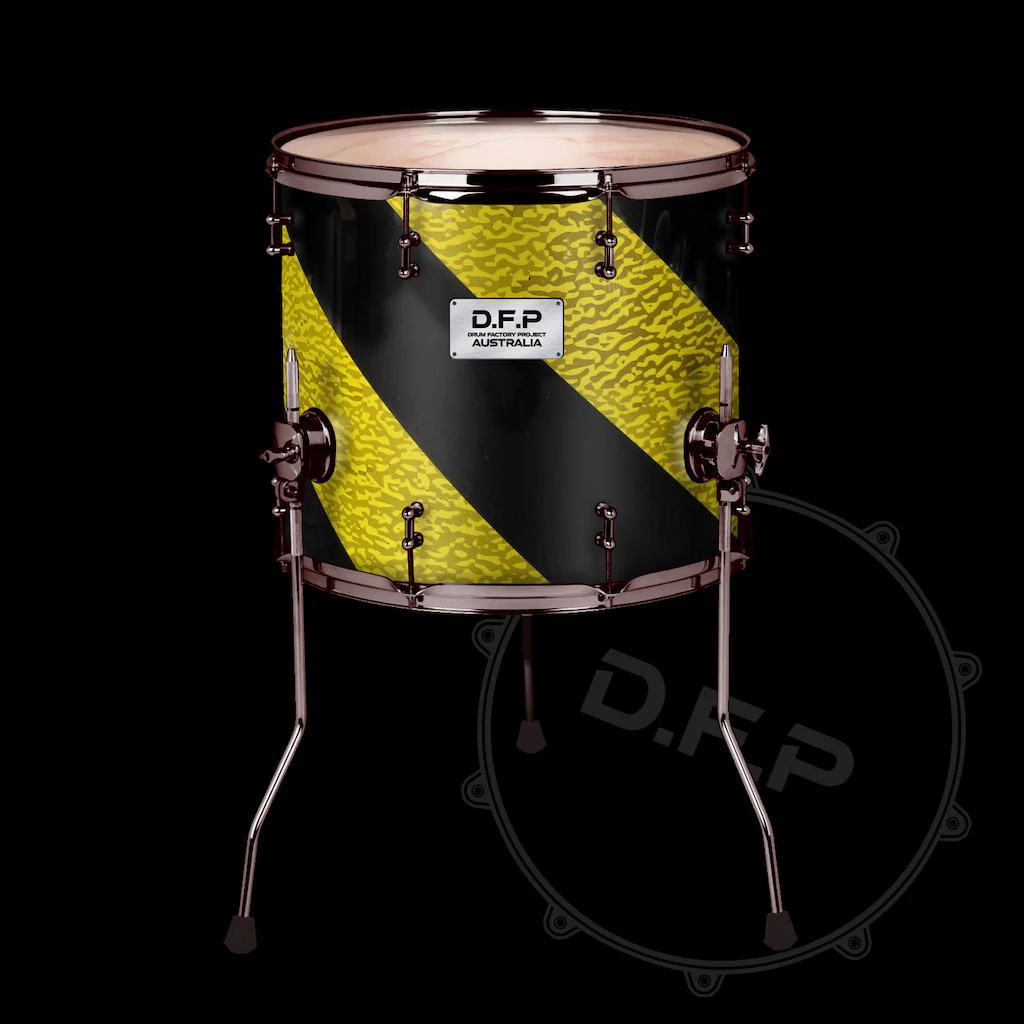 DFP Drum Wrap - Retro Yellow & Black Spiral - Image 4