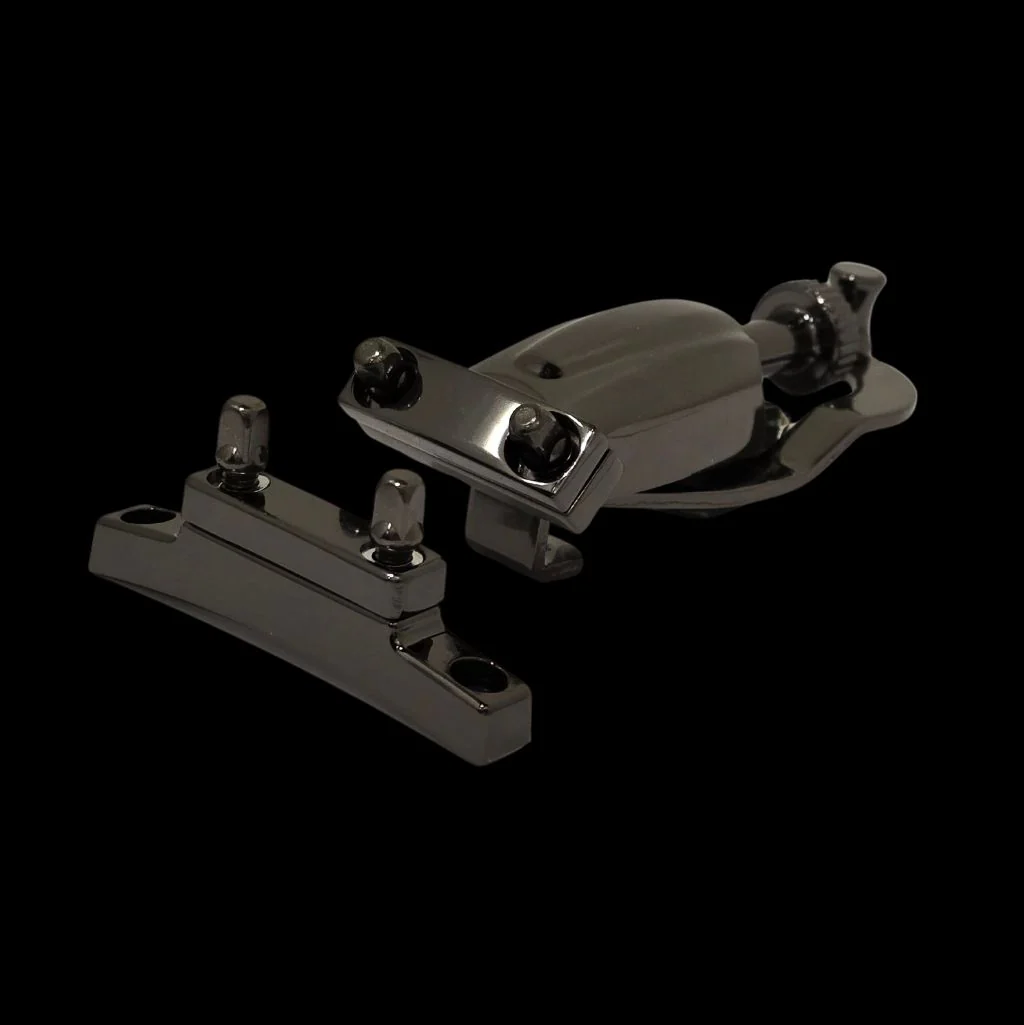 DFP Snare Drum Strainer Throw Off & Butt Plate - Black Nickel - Image 4