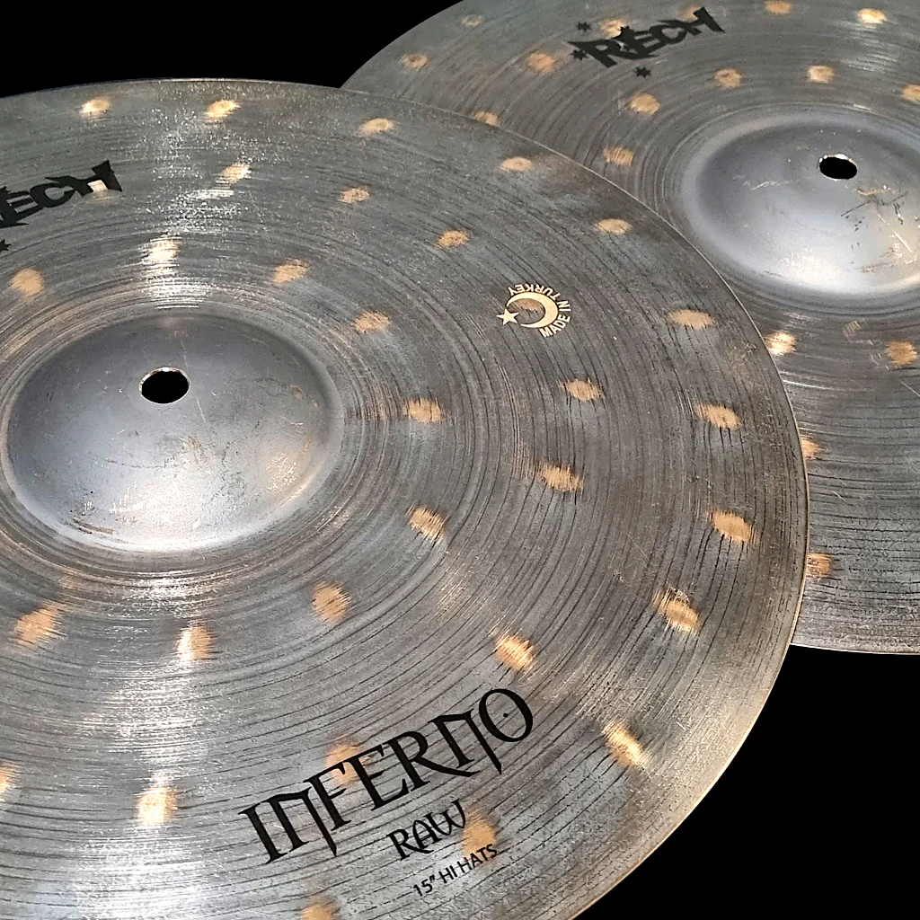 Rech Inferno Raw 15" Hi Hat Cymbals - Image 2