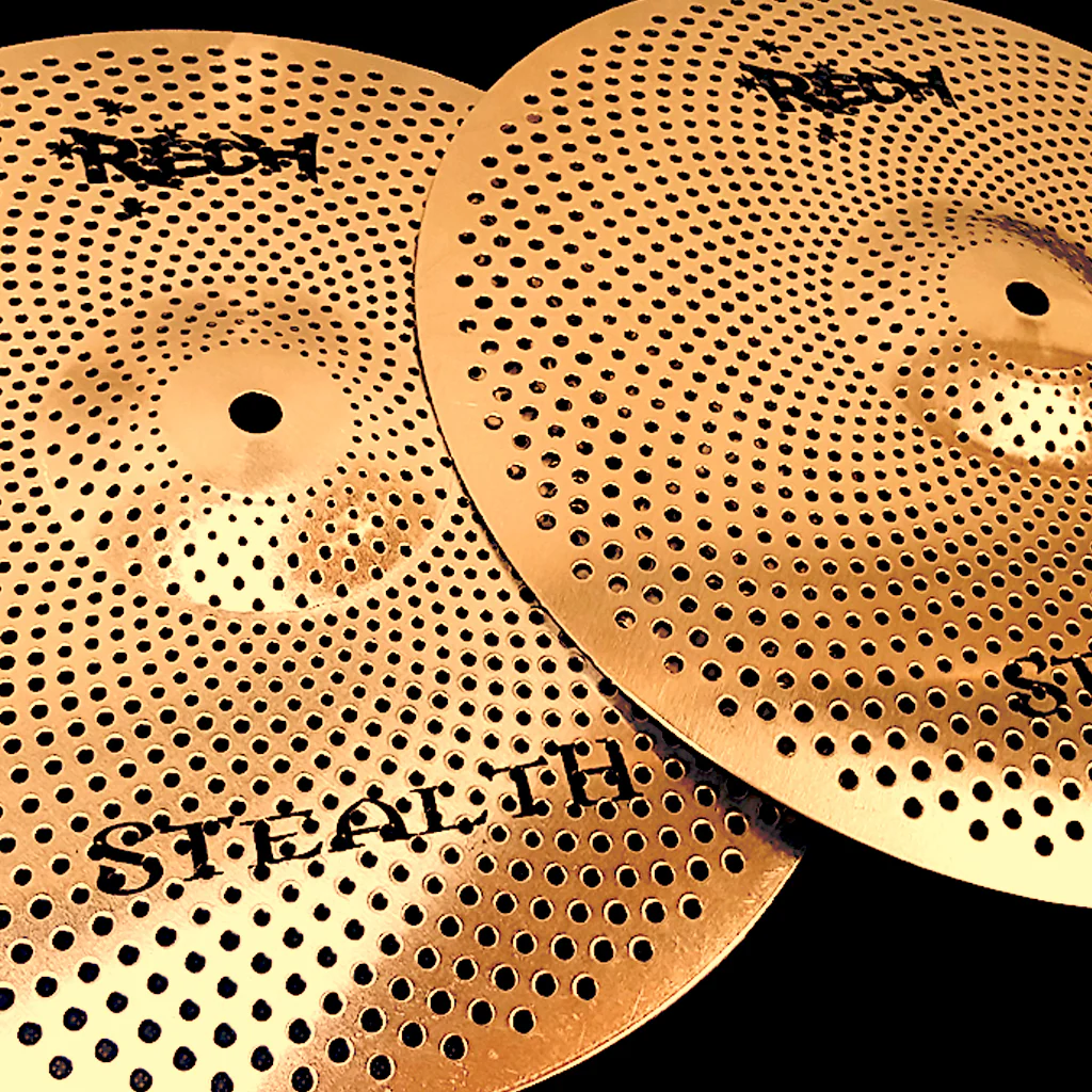 Rech Stealth 13" Low Volume Hi Hat Cymbals - Gold - Image 2