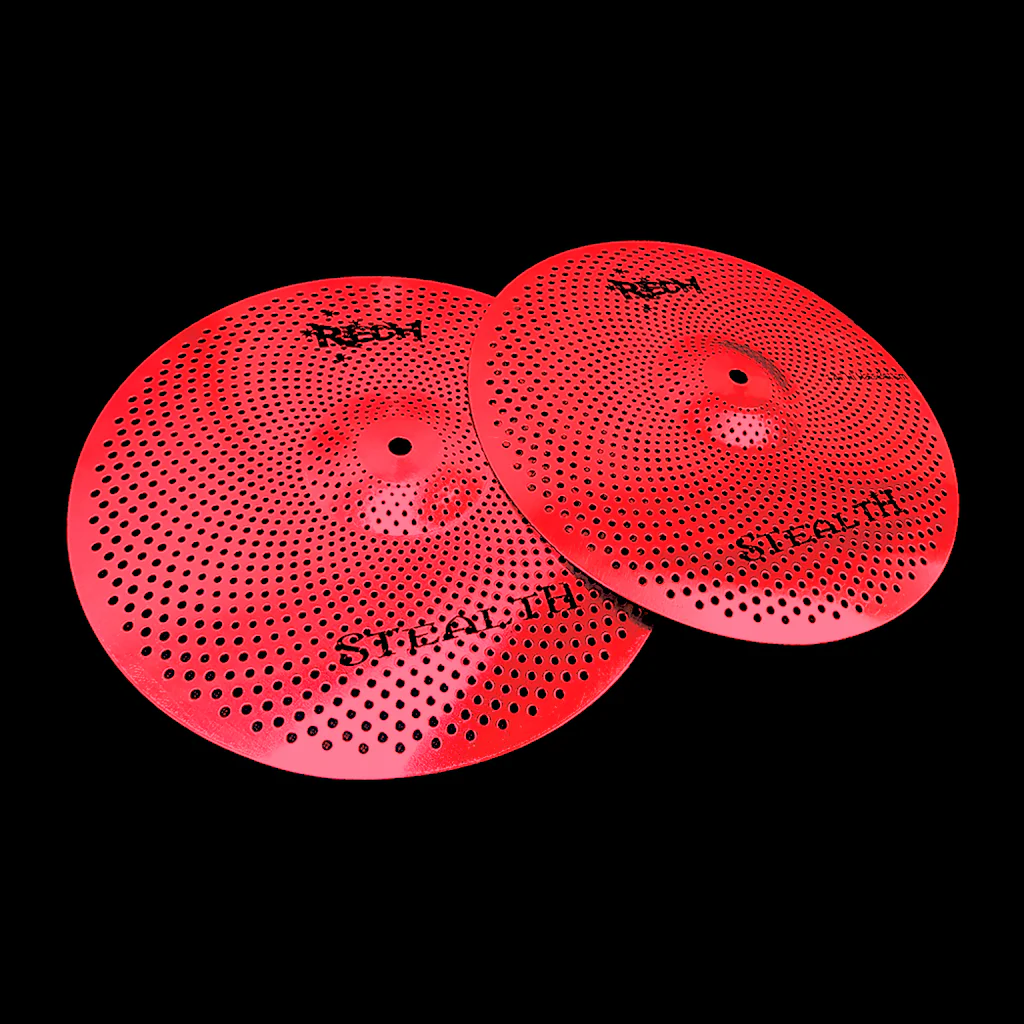Rech Stealth 14" Low Volume Hi Hat Cymbals - Red