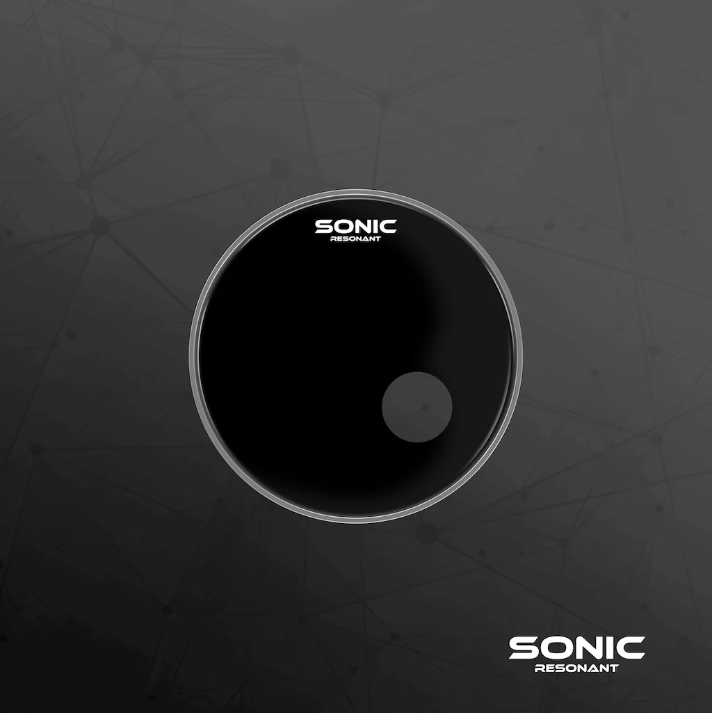 Sonic Resonant 24'' Black Bass Drum Head - Image 2