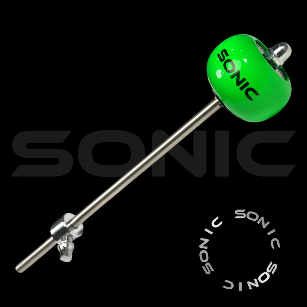 Sonic Wooden Bass Drum Beater - UV Green (S) - Image 3