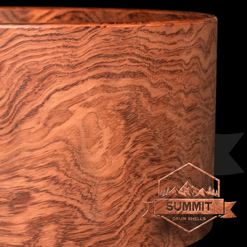 Summit Drum Shells Bubinga with Waterfall Bubinga Veneer Snare - Image 3
