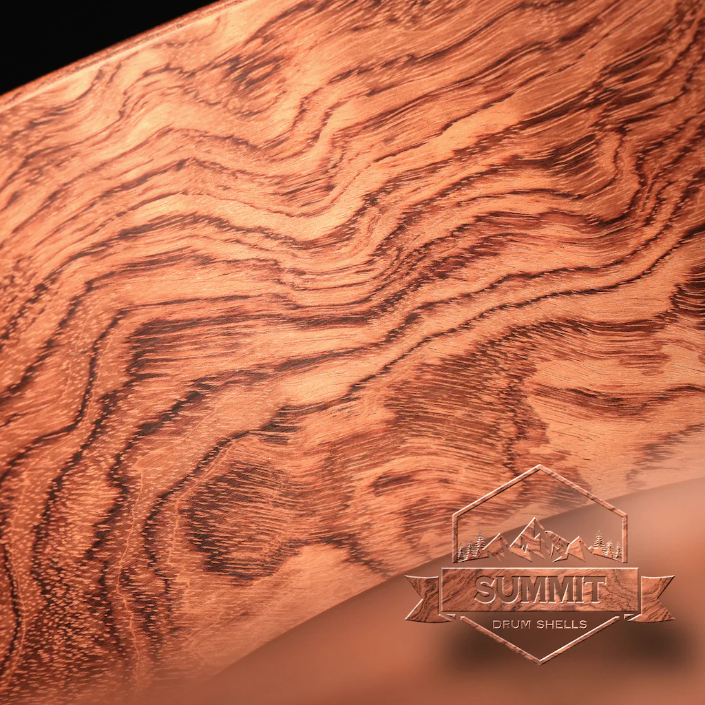 Summit Drum Shells Bubinga with Waterfall Bubinga Veneer Snare - Image 4