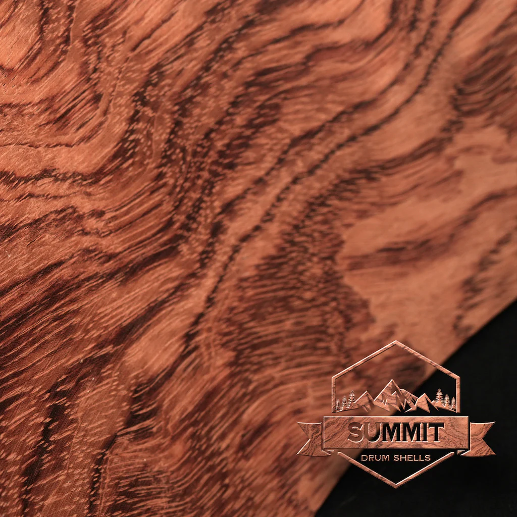 Summit Drum Shells Bubinga with Waterfall Bubinga Veneer Snare - Image 5