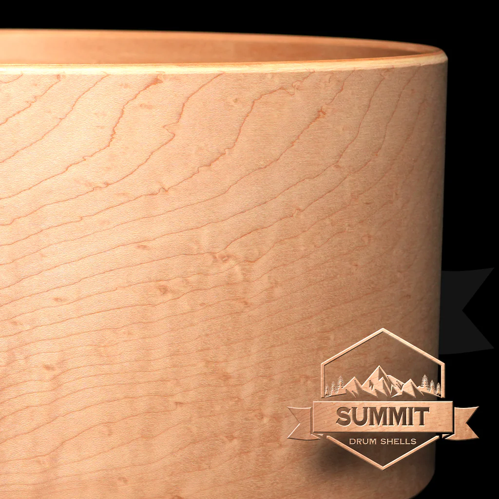 Summit Drum Shells Maple with Birds Eye Veneer Snare - Image 3