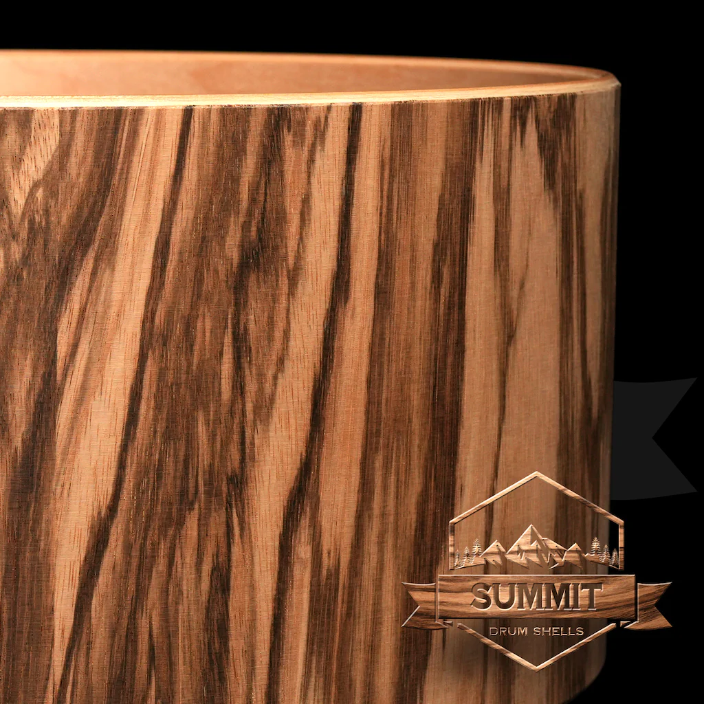 Summit Drum Shells Maple with Zebra Veneer Snare  V - Image 3