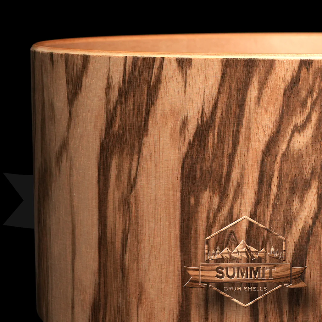 Summit Drum Shells Maple with Zebra Veneer Snare  V - Image 4